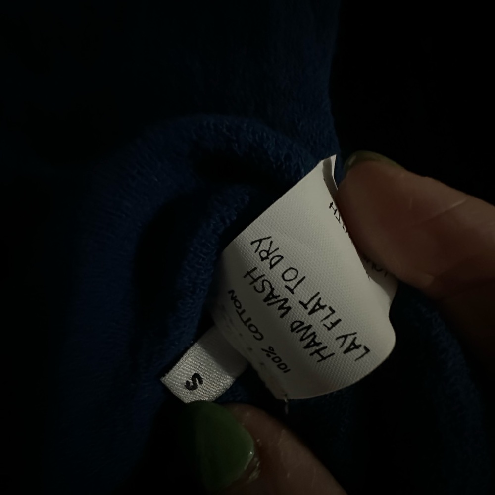 Jen’s Pirate Booty linen shirt with ruffles and ruffles. Deep blue. Size S. - Picture 11 of 14